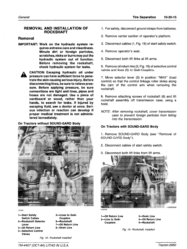 John Deere 2950 Tractor Technical Service Repair Manual TM4407 PDF – detailed maintenance and repair guide for John Deere 2950 model.