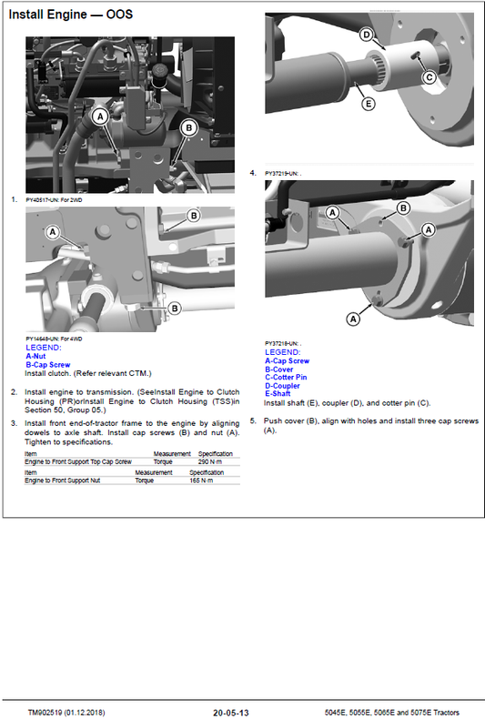 Diagram John Deere 5045E, 5055E, 5065E, 5075E Tractor Technical Service Repair Manual TM902519 PDF – Complete guide for diagnostics, maintenance, and repair.