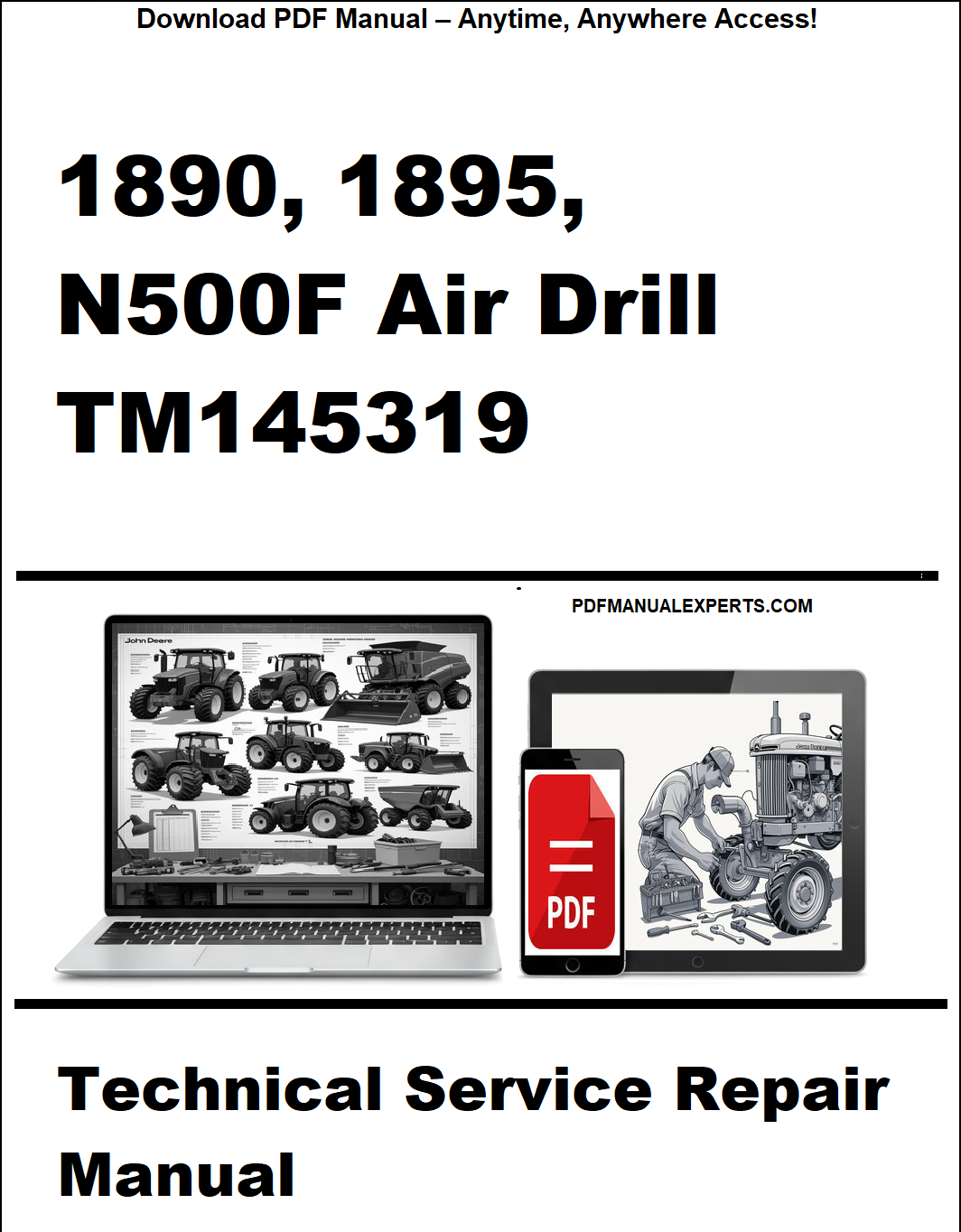 Technical service repair manual for 1890, 1895, N500F Air Drill TM145319 on a white background