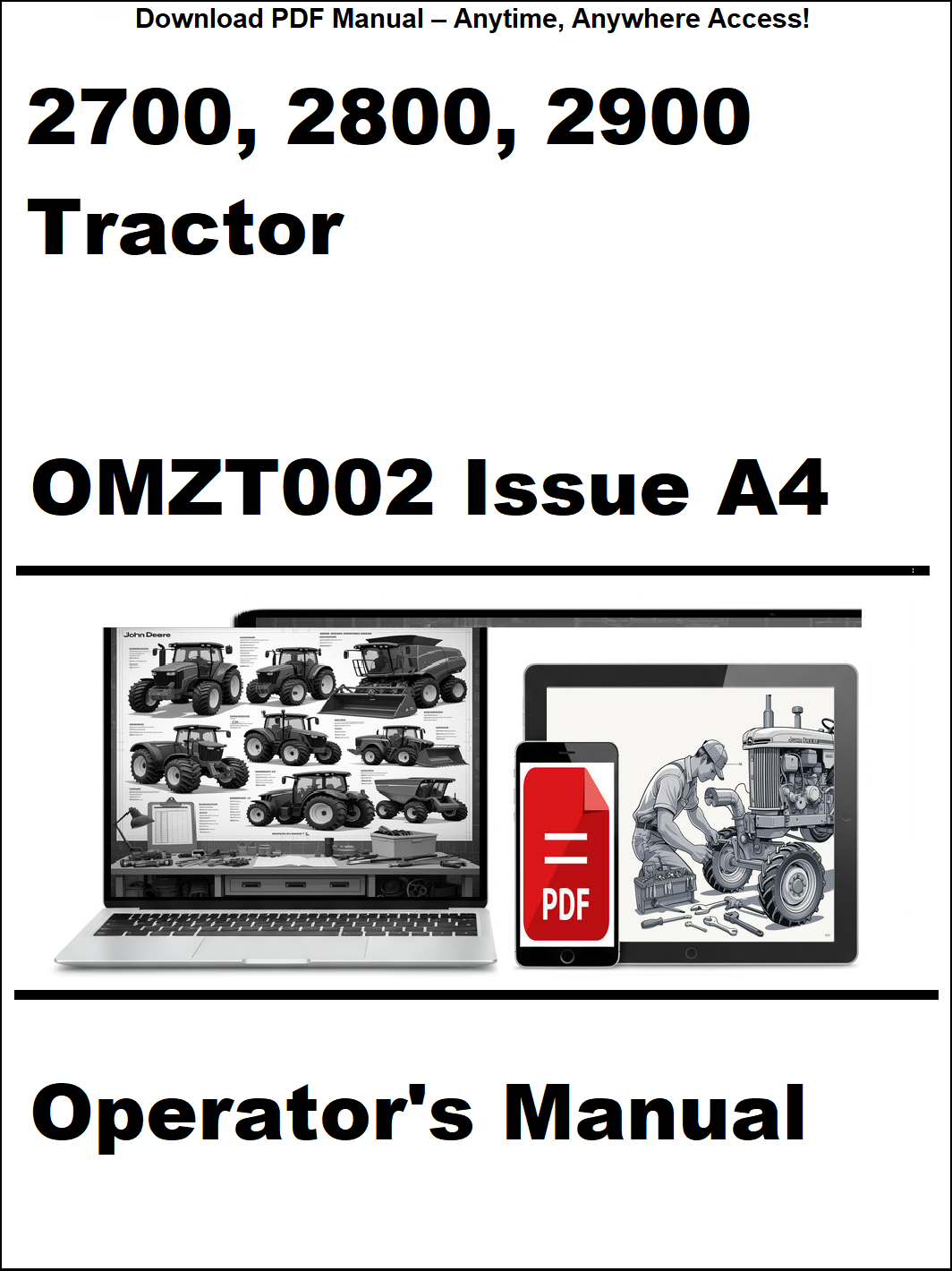 John Deere 2700, 2800, 2900 Tractor Operator’s Manual