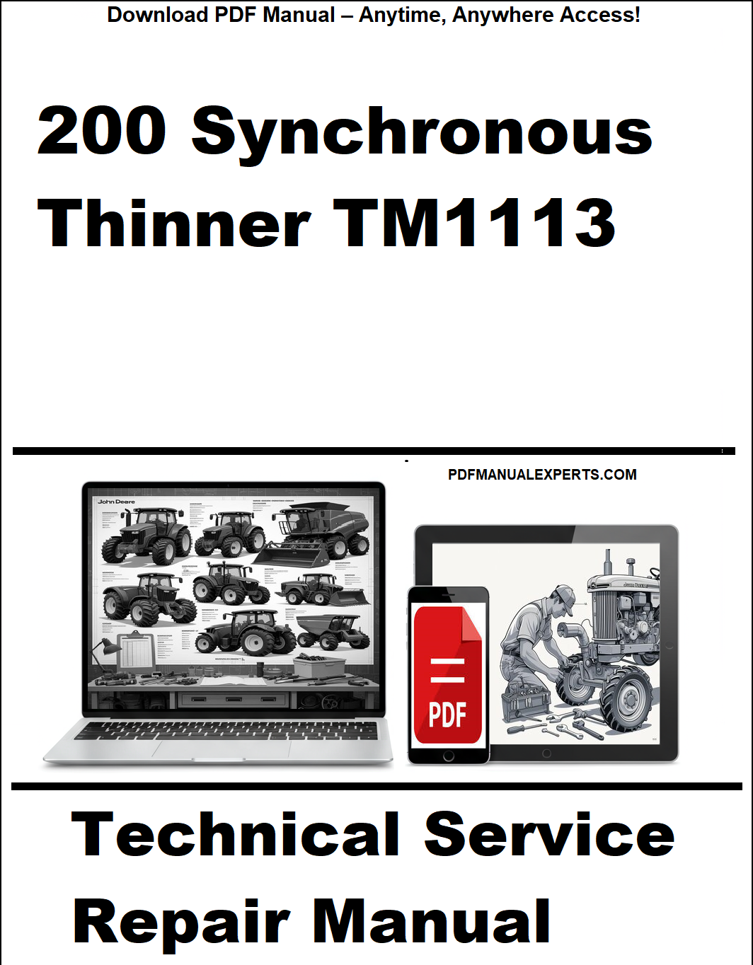 Technical service repair manual for 200 Synchronous Thinner TM1113 on a white background