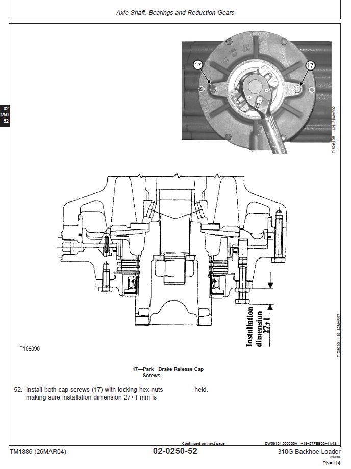 John Deere 310G Backhoe Loader Technical Service Repair Manual TM1886 PDF – Detailed diagnostic, maintenance, and repair guide.