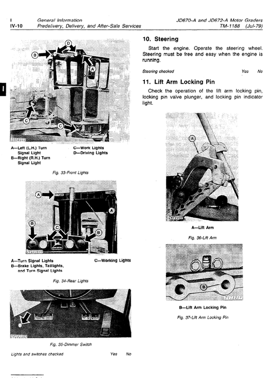 John Deere 670A, 672A Motor Grader Operation & Test Technical Manual TM1188 PDF – diagnostic and testing procedures for John Deere motor graders