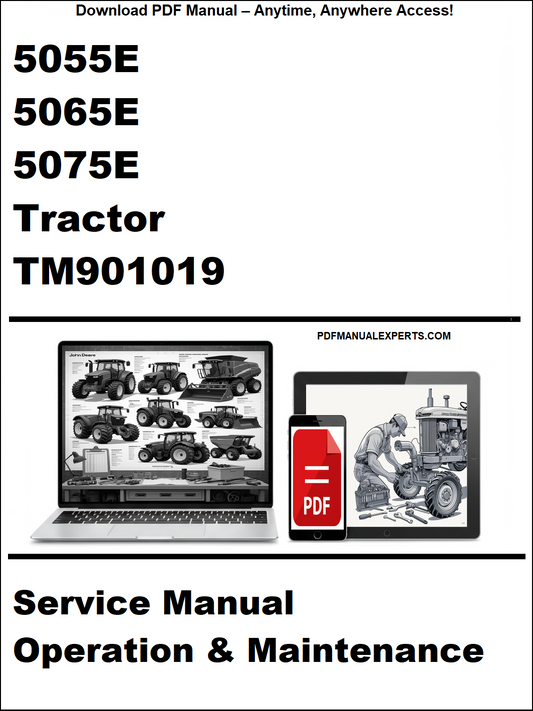 John Deere 5055E, 5065E, 5075E Tractor Service Manual TM901019 PDF – Complete guide for operation, maintenance, and technical repair.