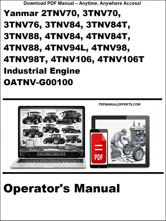 Cover of Yanmar operator's manual with laptop and toolbox graphic