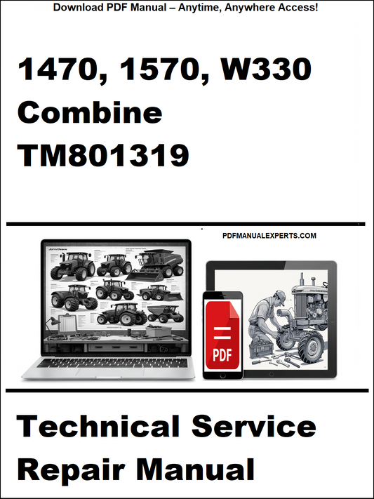John Deere 1470, 1570, W330 Combine South America, Europe, CIS Technical Service Repair Manual 