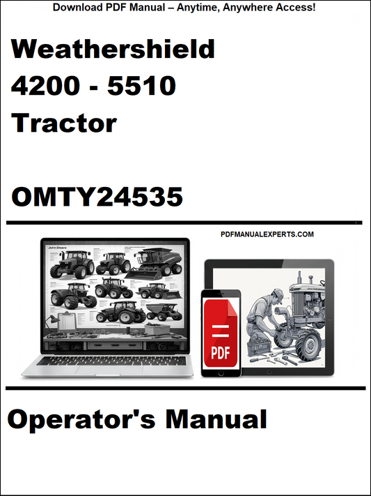 Cover of Weathershield 4200-5510 Tractor Operator's Manual with digital device icons on a white background