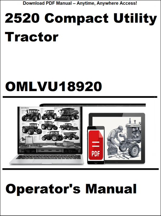 Operator's manual for 2520 Compact Utility Tractor with digital device icon on a white background