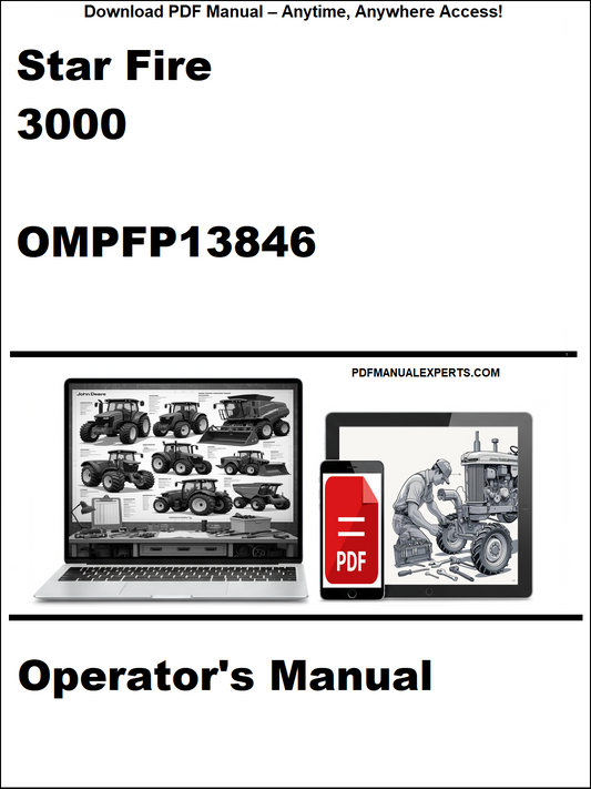 Cover of Star Fire 3000 operator's manual with laptop and tractor illustrations.
