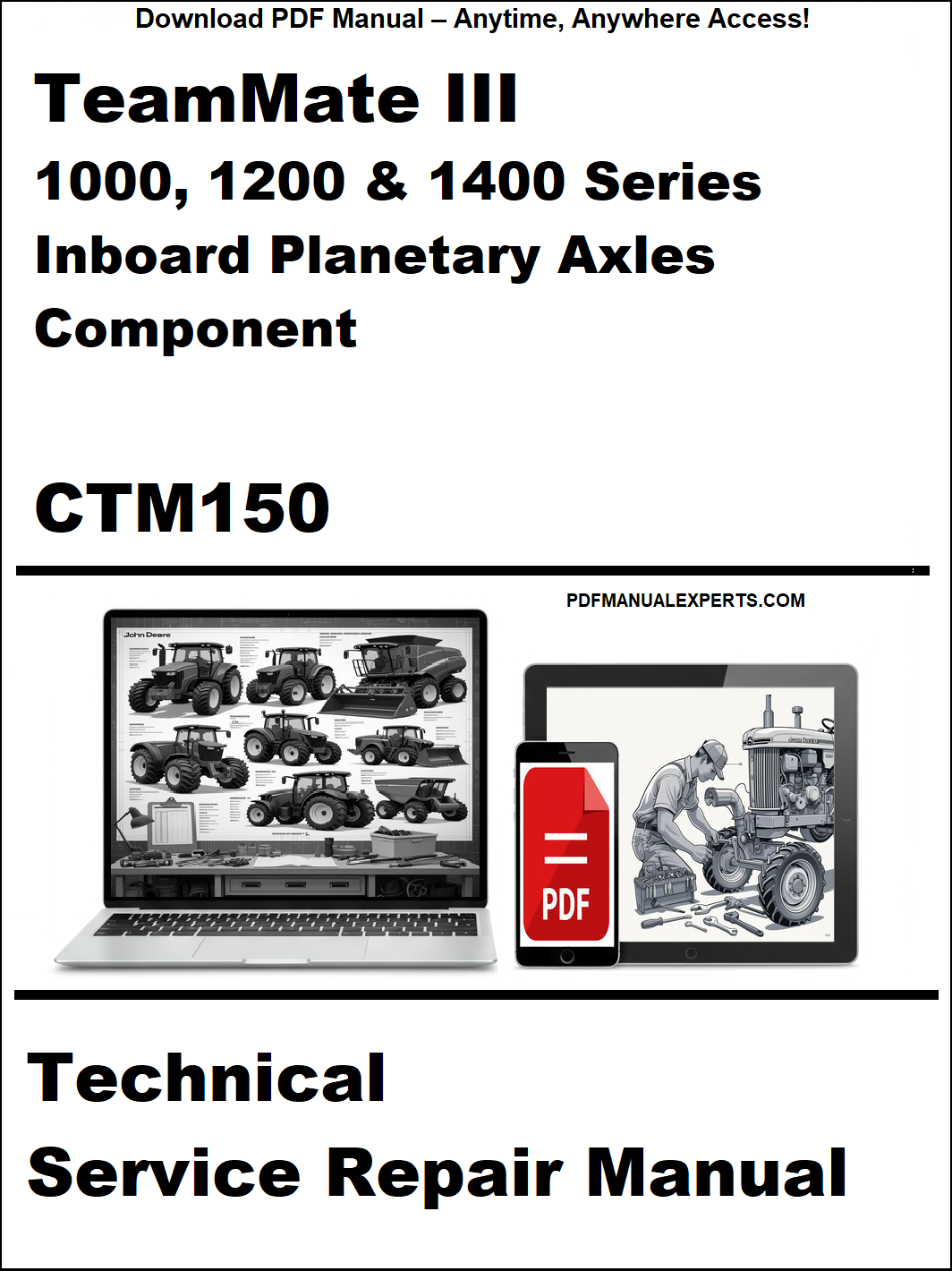 Technical service repair manual for TeamMate III inboard planetary axles component on a white background