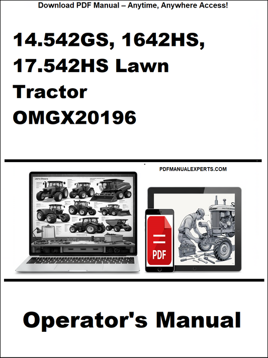 Operator's manual for 14.542GS, 1642HS, and 17.