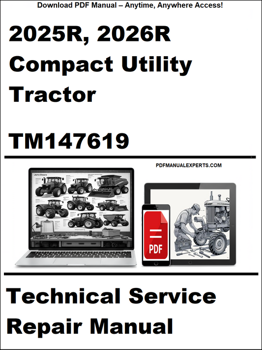 John Deere 2025R, 2026R Compact Utility Tractor Technical Service Repair Manual