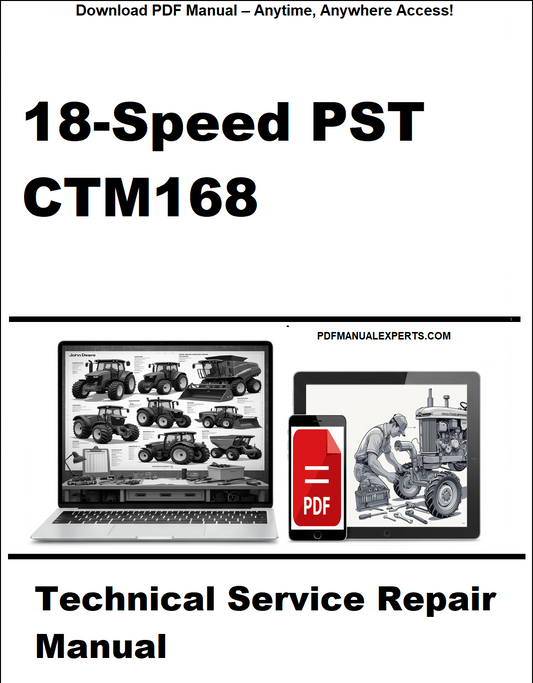 Technical service repair manual for 18-Speed PST CTM168 on a white background