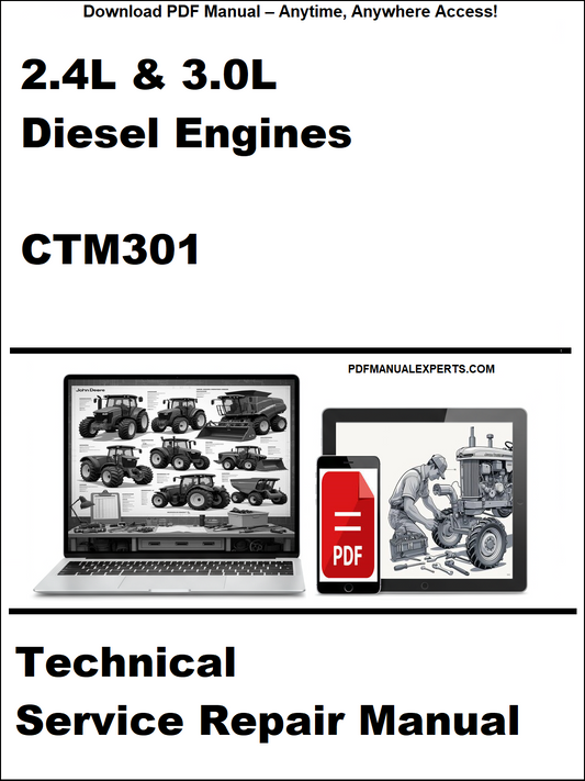 Technical service repair manual for 2.4L & 3.0L Diesel Engines CTM301 on a white background