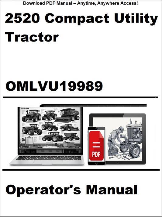 Operator's manual for 2520 Compact Utility Tractor with digital device icon on a white background