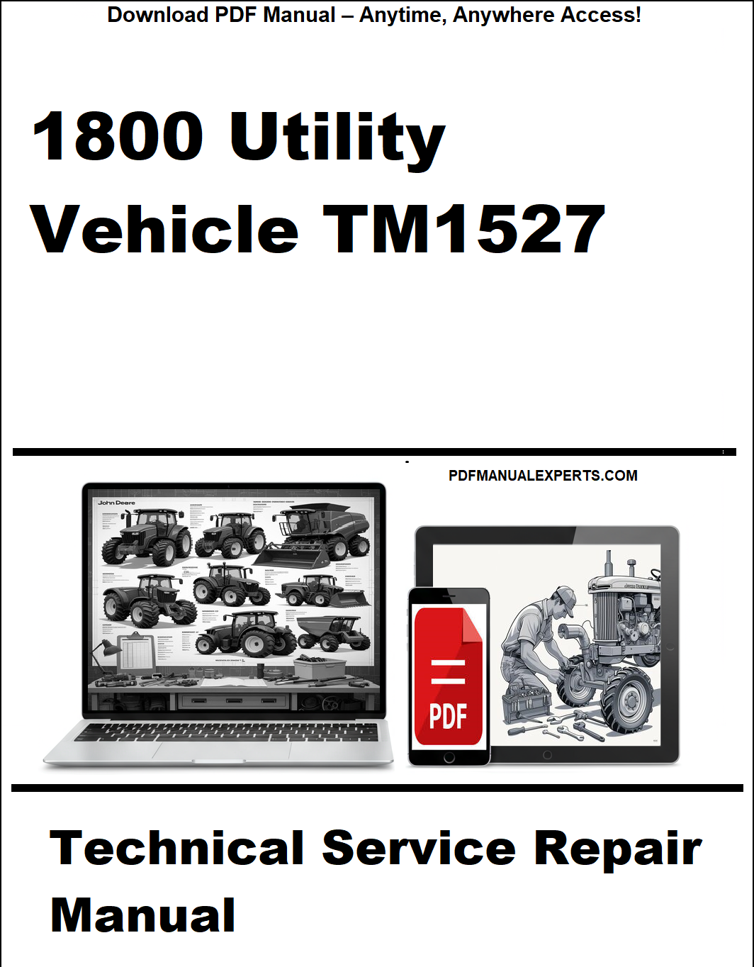 Technical service repair manual for 1800 Utility Vehicle TM1527 on a white background