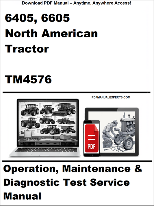 Manual cover for North American Tractor TM4576 with laptop and tractor illustration.