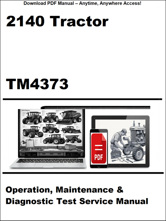 Manual cover for 2140 Tractor TM4373 with laptop and tractor images.