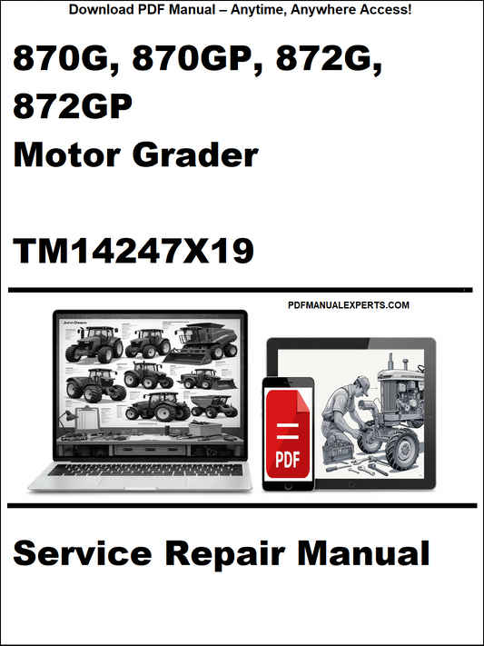 Service repair manual for Caterpillar motor graders on a white background