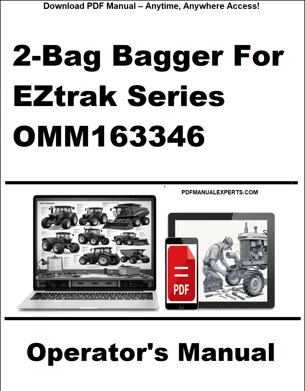 John Deere 2-Bag Bagger For EZtrak Series Operator's Manual OMM163346 PDF - Complete Guide