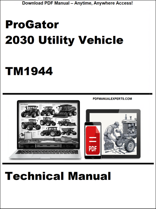 ProGator 2030 Utility Vehicle TM1944 Technical Manual on a white background