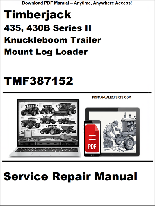 Cover of Timberjack service repair manual for 435, 430B Series II knuckleboom trailer mount log loader.