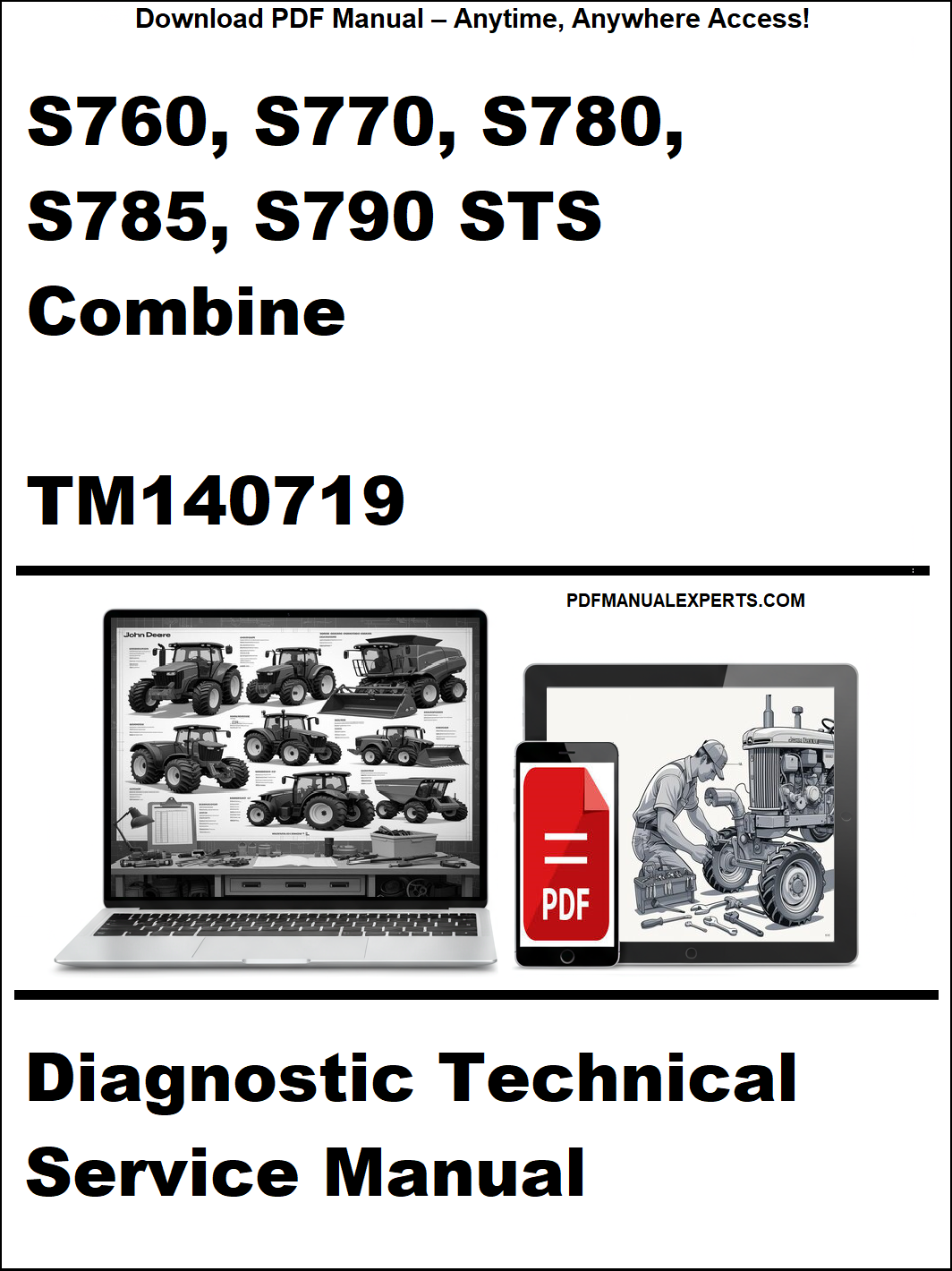 Advertisement for diagnostic technical service manual on a white background