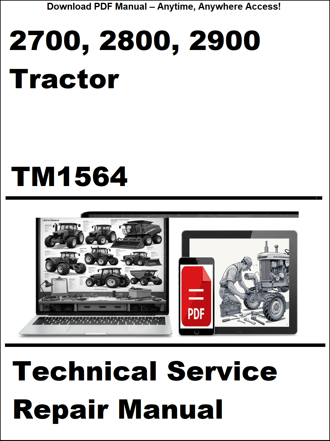 John Deere 2700, 2800, 2900 Tractor Technical Service Repair Manual