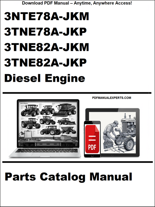 Advertisement for a parts catalog manual for diesel engines on a white background