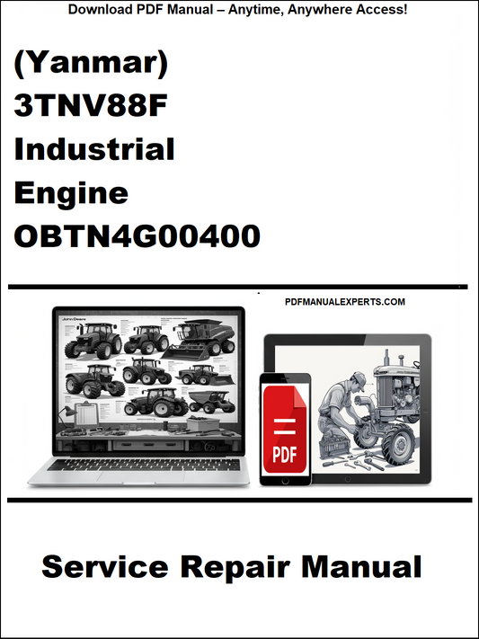 Yanmar 3TNV88F Industrial Engine OBTN4G00400 service repair manual on a white background