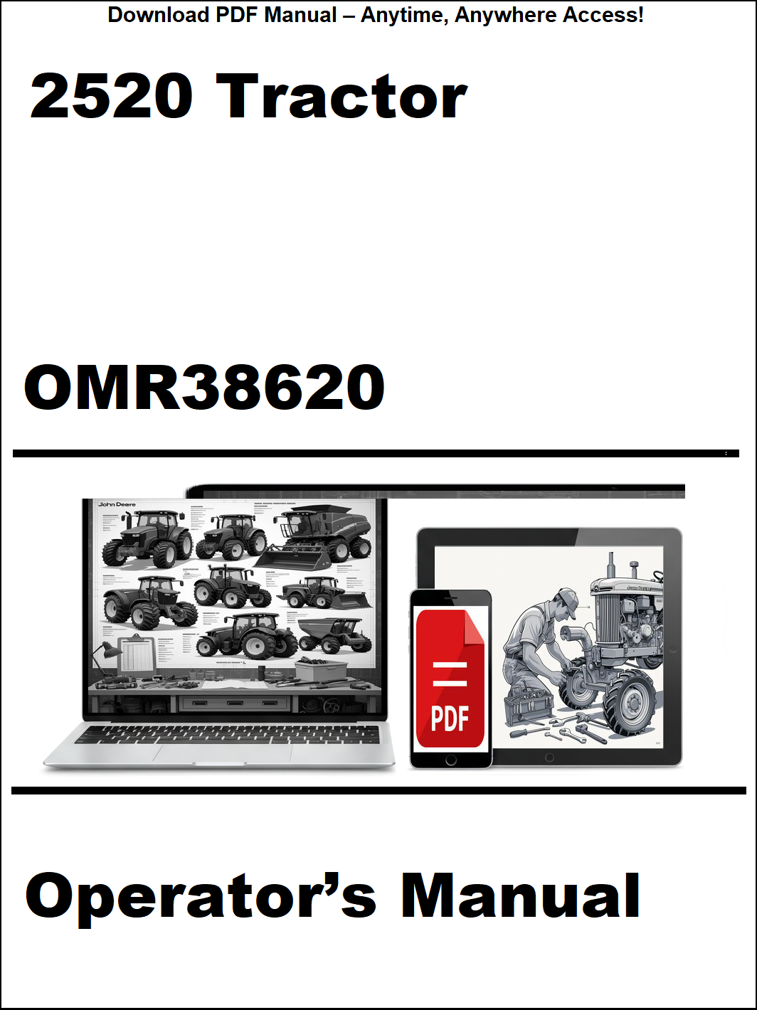 Operator's manual for 2520 tractor with digital device icon on a white background