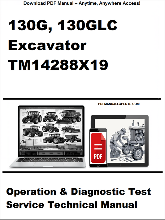 Advertisement for a technical manual on a white background with text and images of a laptop and truck.