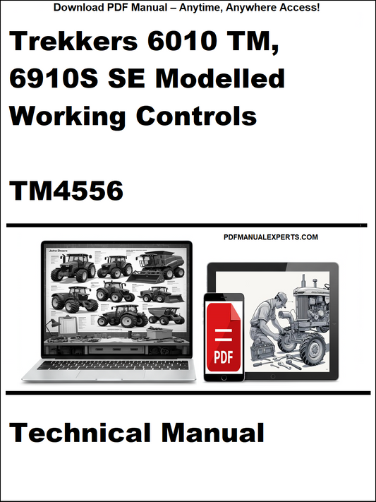 Technical manual cover for Trekkers 6010 TM, 6910S SE Modelled Working Controls with a laptop and toolbox graphic.
