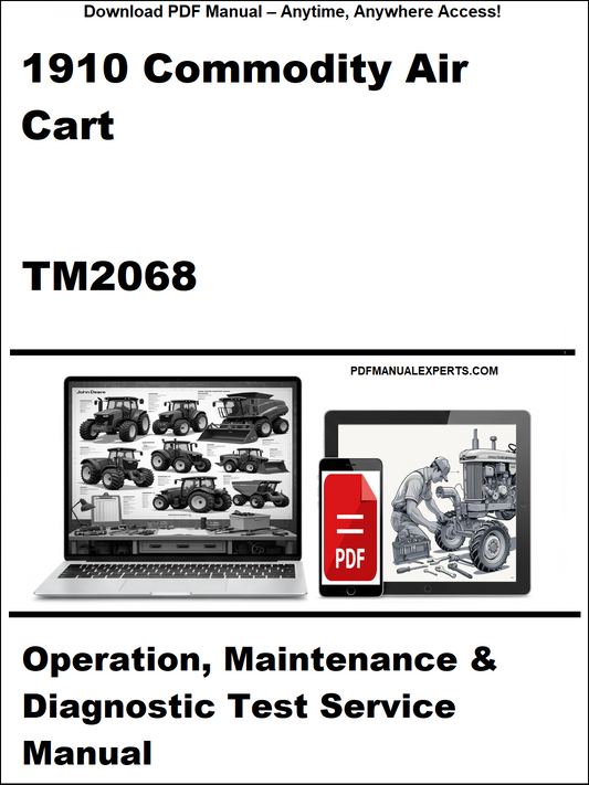 Manual cover for 1910 Commodity Air Cart TM2068 with laptop and truck illustration.