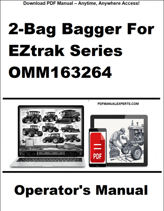 Operator's manual for 2-Bag Bagger for EZtrak Series OMM163264 on a white background