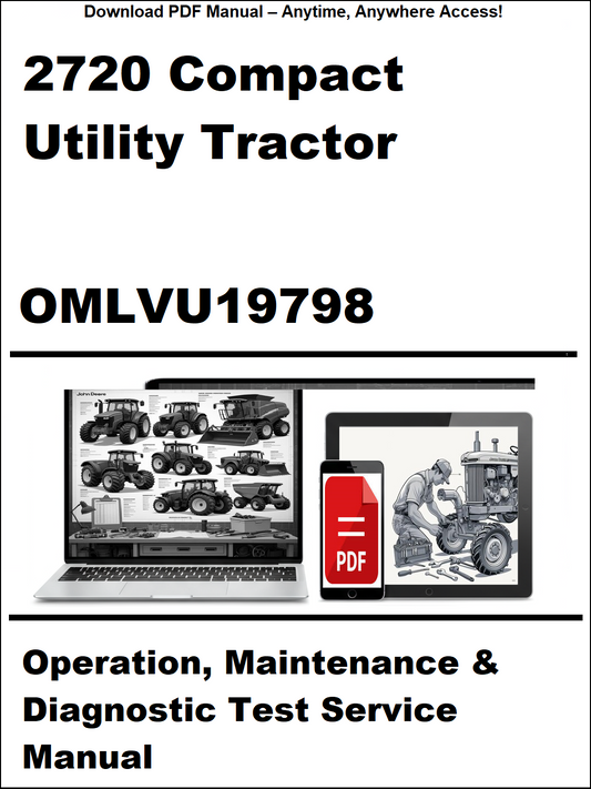 Manual cover for 2720 Compact Utility Tractor with laptop and tractor illustration.