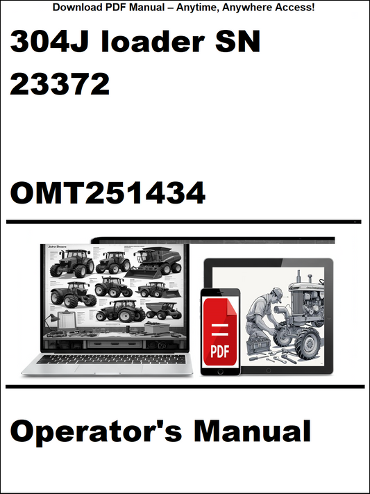 John Deere 304J loader SN 23372 Operator's Manual