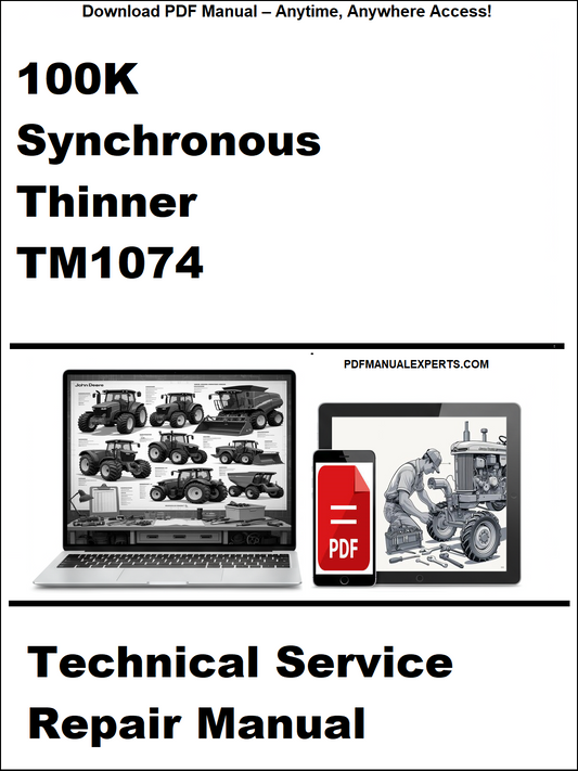 Technical service repair manual for 100K Synchronous Thinner TM1074 on a white background