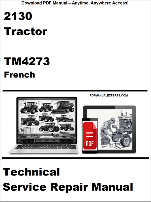 Technical service repair manual for 2130 tractor in French on a white background