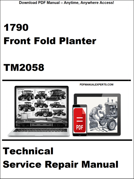 Technical service repair manual for 1790 Front Fold Planter with TM2058 on a white background.