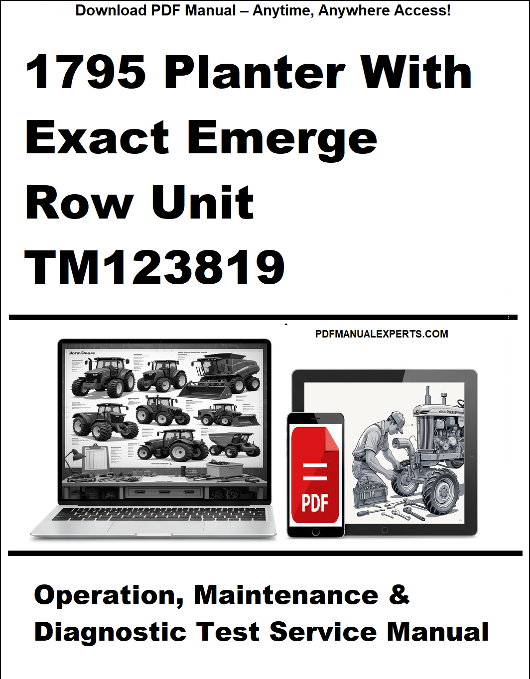 Manual for 1795 Planter with Exact Emerge Row Unit TM123819 on a white background