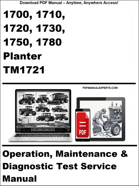 Manual cover for Planter TM1721 with laptop and toolbox graphics on a white background