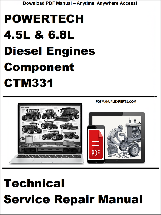 John Deere POWERTECH 4.5L & 6.8L Diesel Engines Technical Service Repair Manual CTM331 PDF cover – detailed guide for engine repair and maintenance.