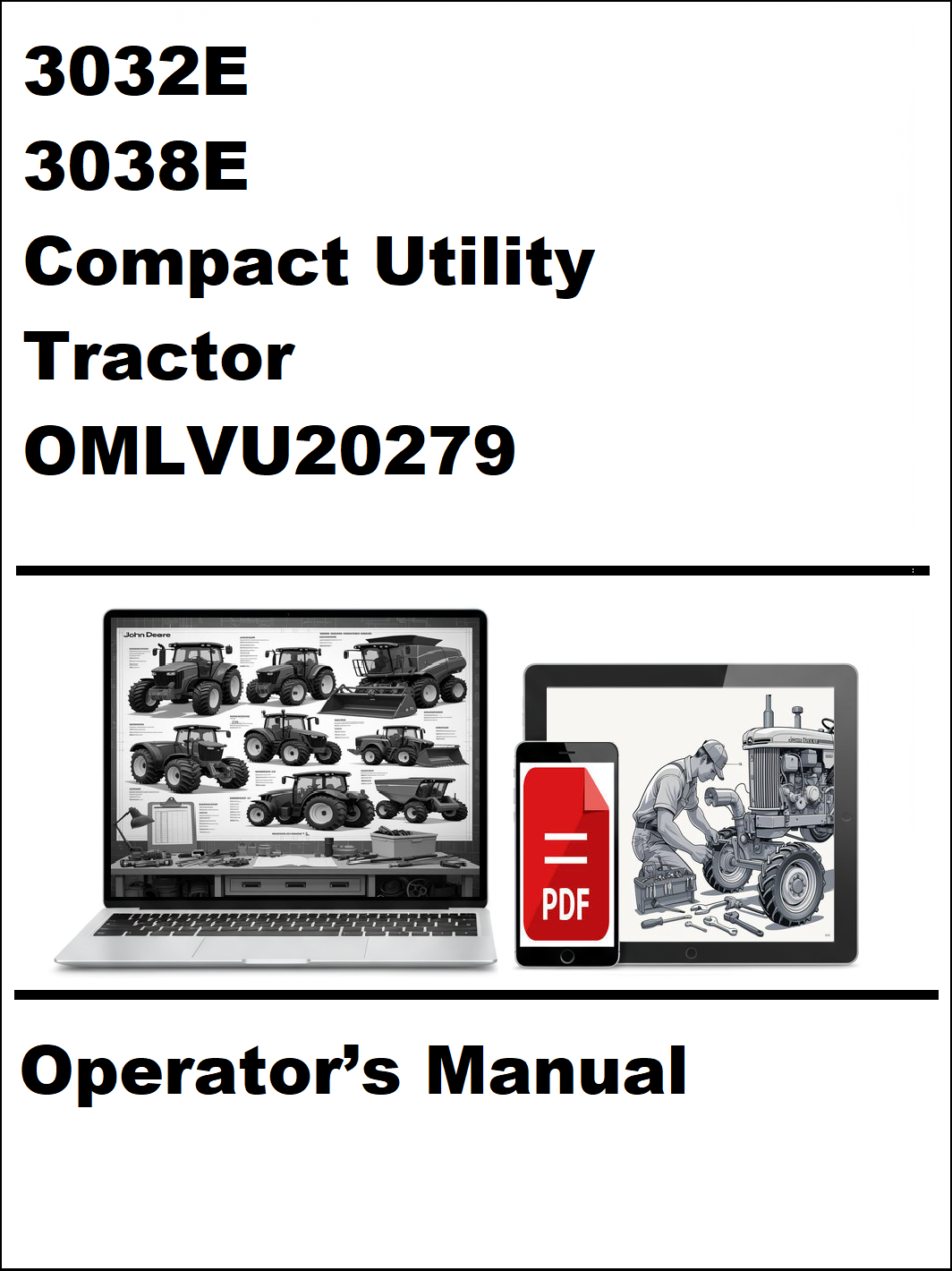 John Deere 3032E, 3038E Compact Tractor Operator’s Manual OMLVU20279 PDF Cover